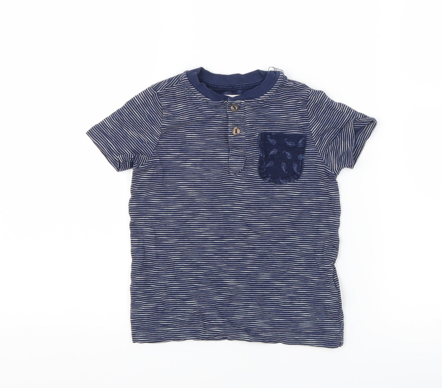 F&F Boys Blue Striped  Basic T-Shirt Size 12-18 Months