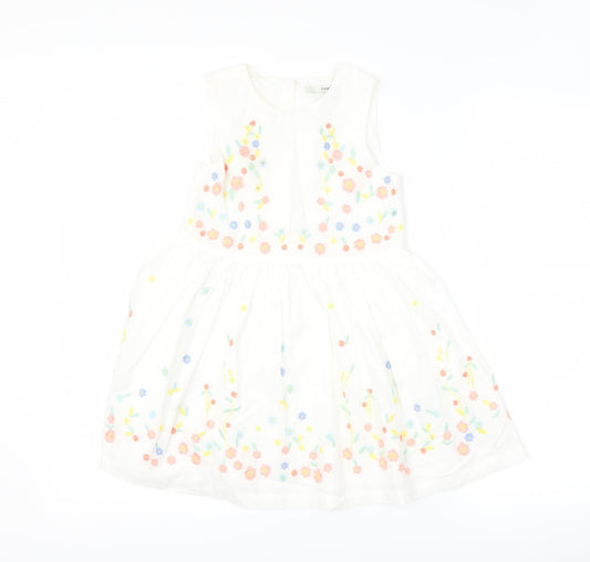 George Girls White Floral  A-Line  Size 5-6 Years
