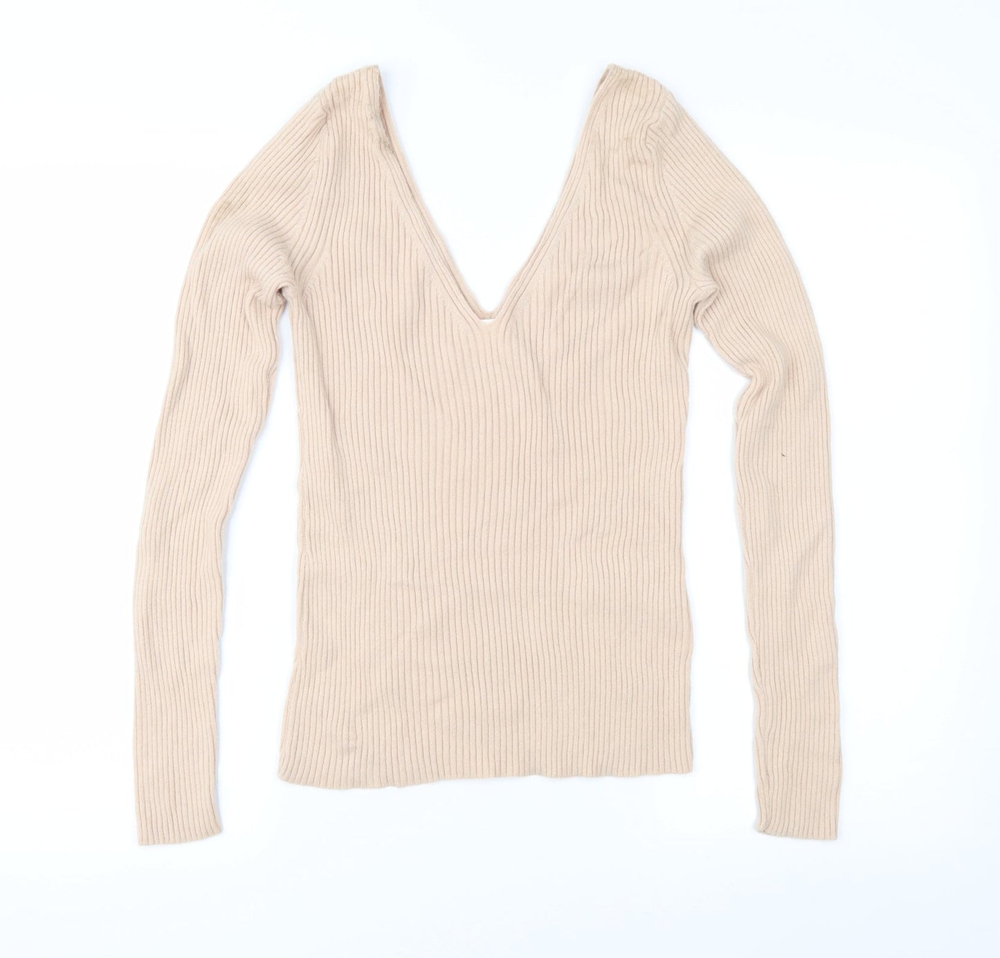 H&M Womens Beige  Knit Pullover Jumper Size M