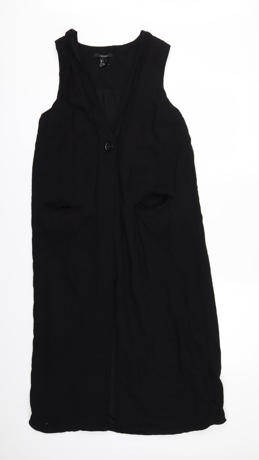 FOREVER 21 Womens Black   Jacket Waistcoat Size S  - LONG WAISTCOAT