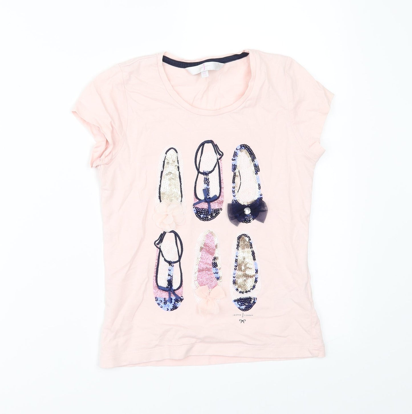 Jasper Conran Girls Pink   Basic T-Shirt Size 7-8 Years  - BALLET SHOES