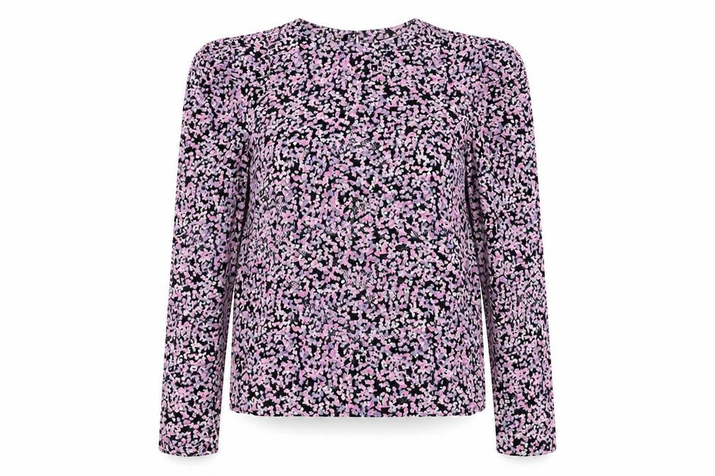 H&M Womens Purple Floral  Basic Blouse Size L