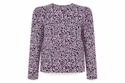 H&M Womens Purple Floral  Basic Blouse Size L
