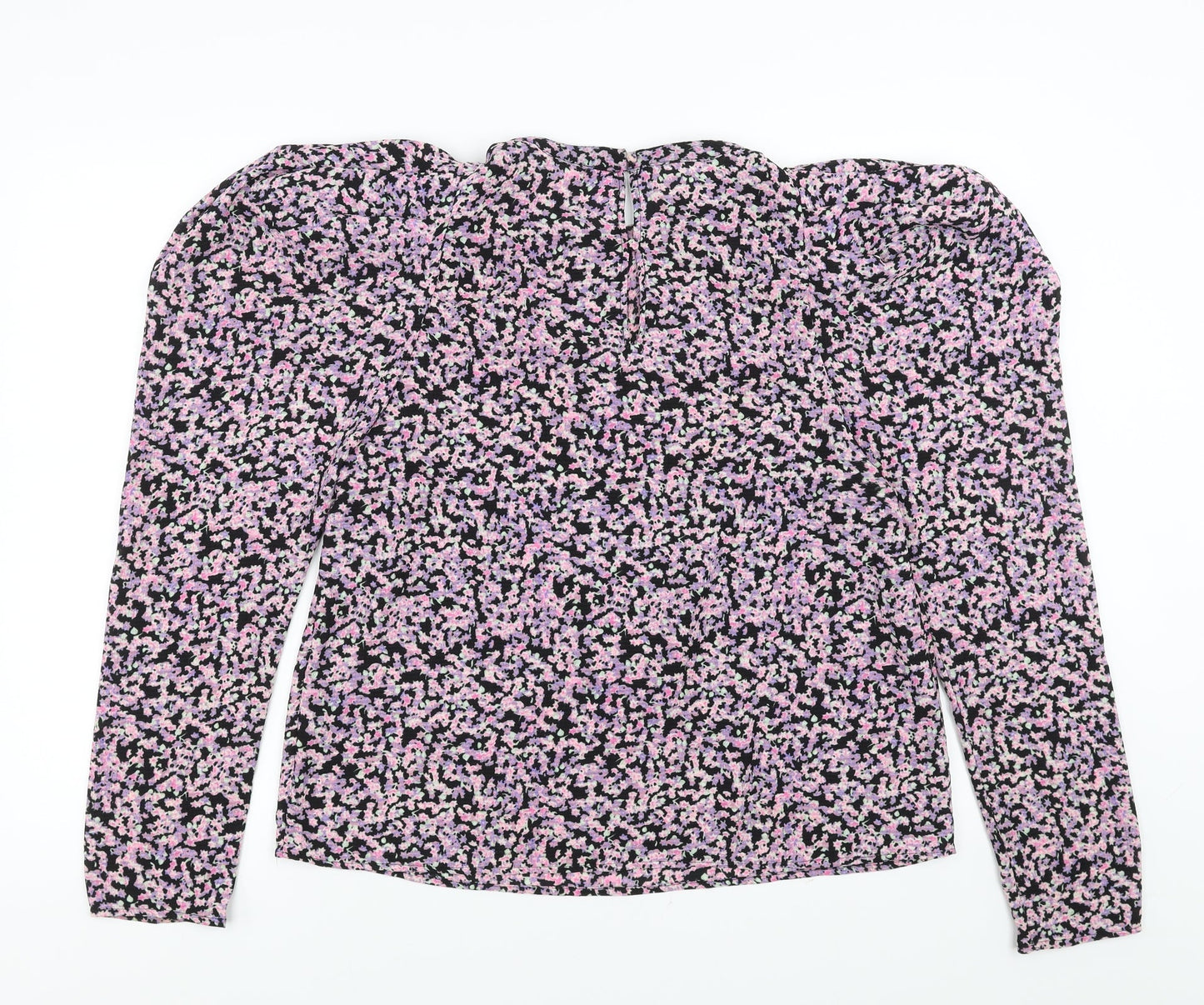 H&M Womens Purple Floral  Basic Blouse Size L