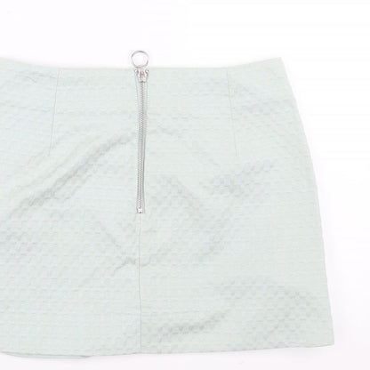 Preloved Topshop Womens Green   A-Line Skirt Size 8 - Label