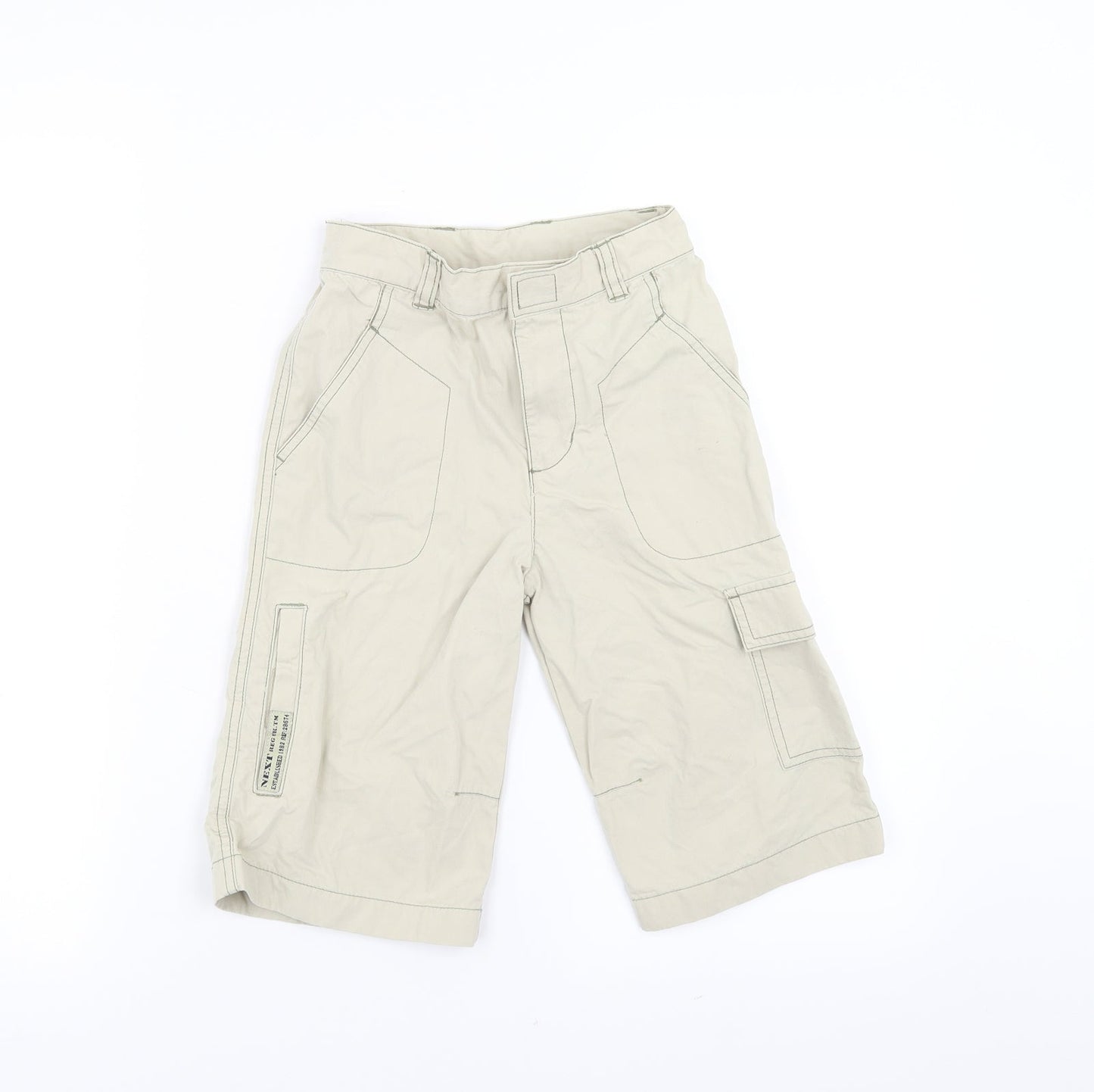 NEXT Boys Beige   Cargo Trousers Size 7 Years - cropped