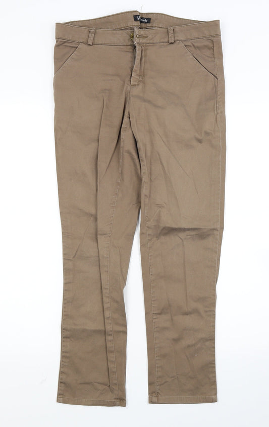Allen Solly Womens Brown   Trousers  Size 10 L24 in