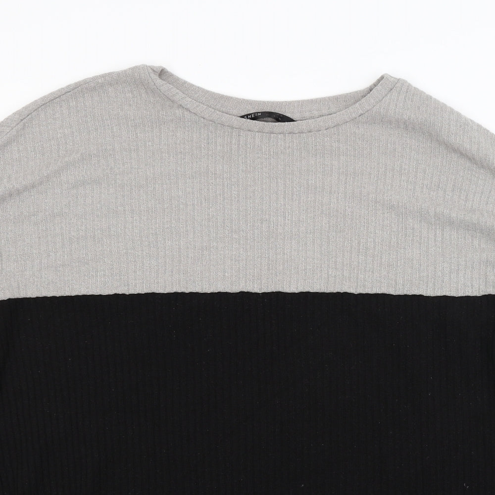 Shien Womens Black  Knit Pullover Jumper Size L