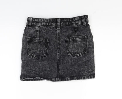 Preloved NEXT Girls Black  Denim Mini Skirt Size 7 Years - Back
