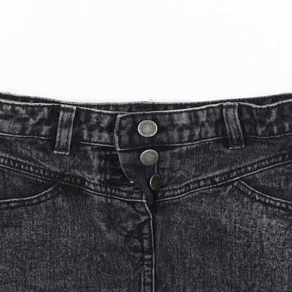 Preloved NEXT Girls Black  Denim Mini Skirt Size 7 Years - Detail