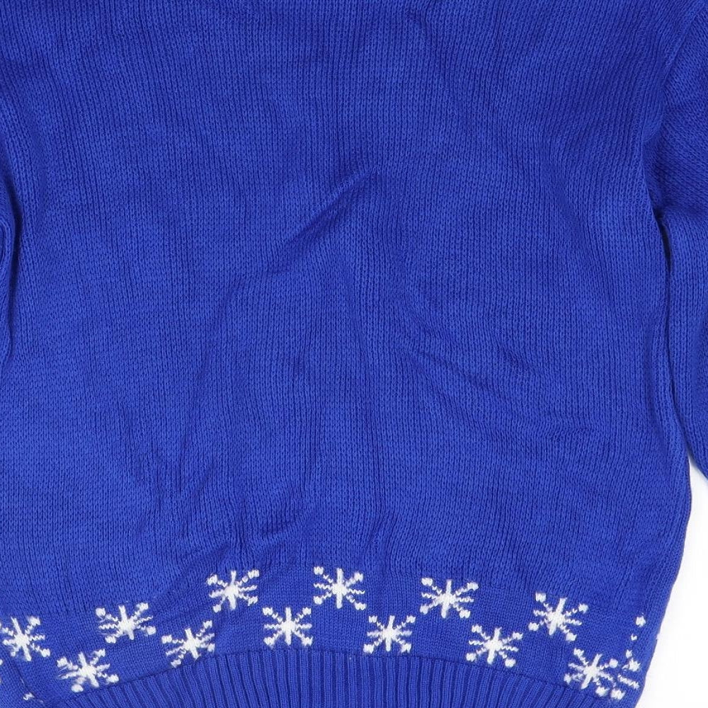 Refinery Mens Blue  Knit Pullover Jumper Size M  - Christmas jumper