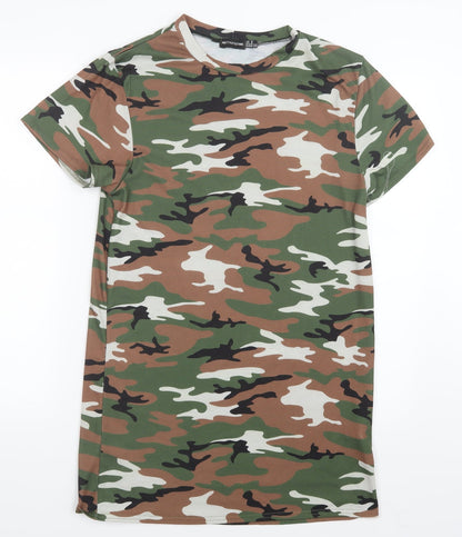 PRETTYLITTLETHING Womens Green Camouflage  Mini  Size 6