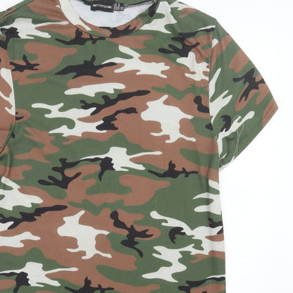 PRETTYLITTLETHING Womens Green Camouflage  Mini  Size 6