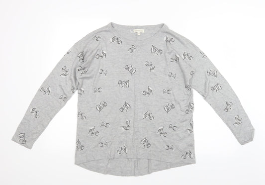 Monsoon Womens Grey Geometric  Basic T-Shirt Size M