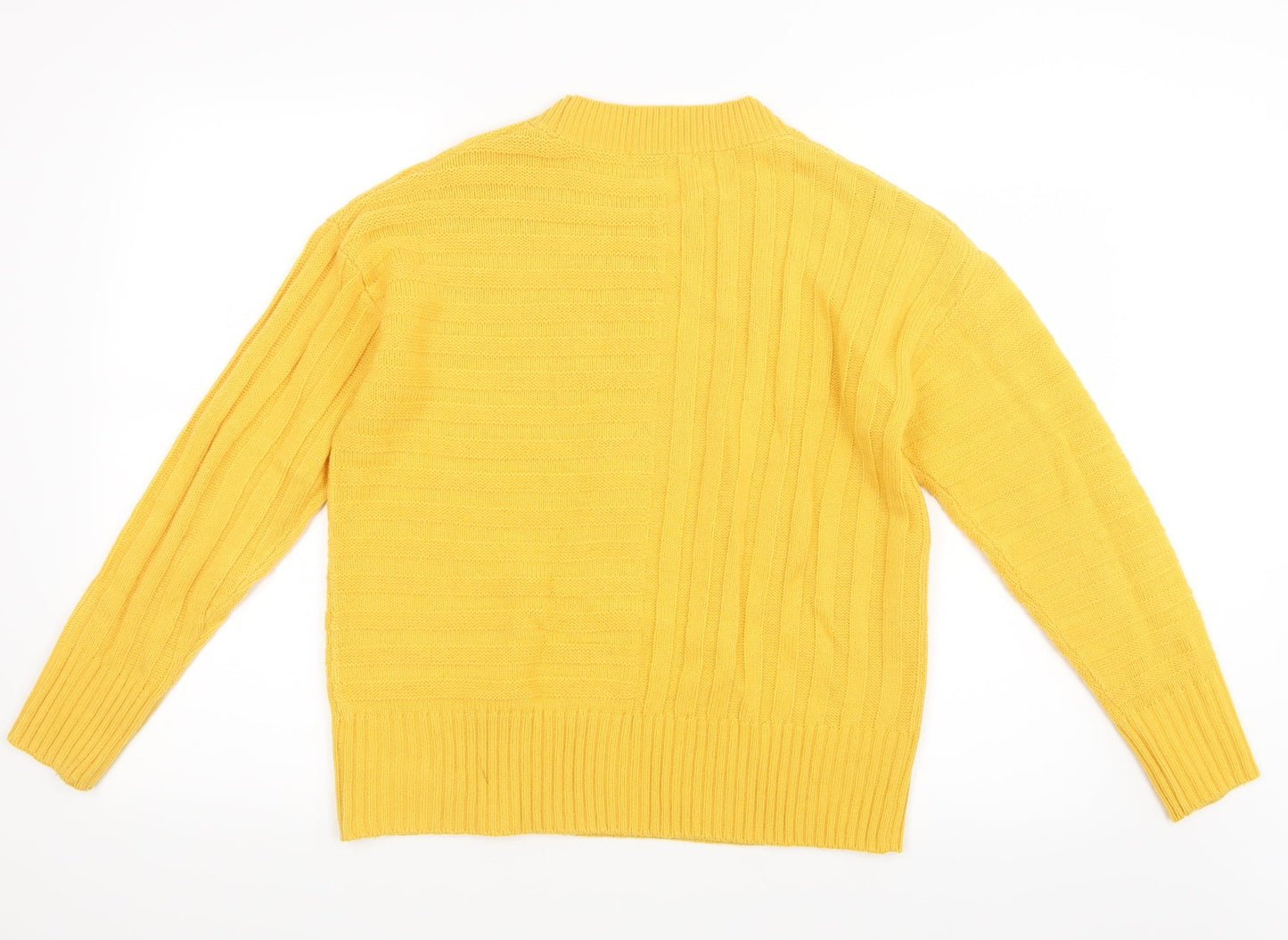 TU Womens Yellow  Knit Pullover Jumper Size 10