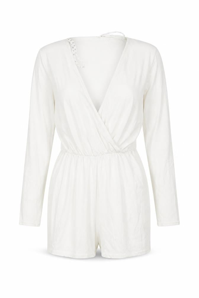 Missguided Womens White   Playsuit One-Piece Size 6