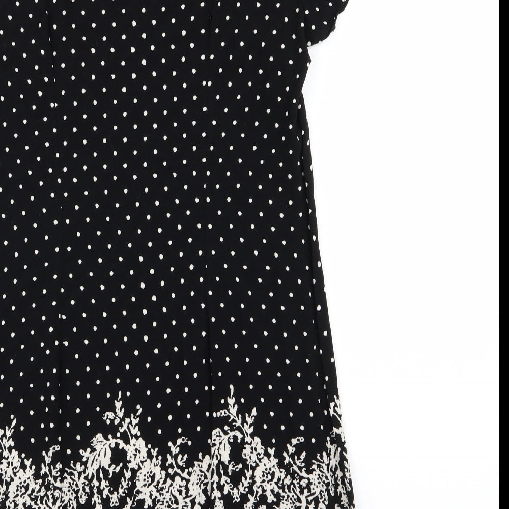 F&F Womens Black Polka Dot  Pencil Dress  Size 12