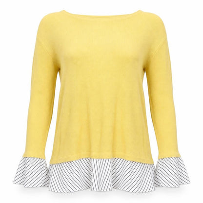 Next Womens Yellow Striped  Basic T-Shirt Size 10