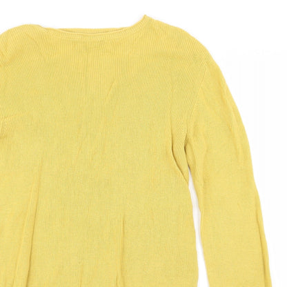 Next Womens Yellow Striped  Basic T-Shirt Size 10