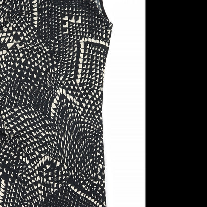Next Womens Black Geometric  A-Line  Size 10