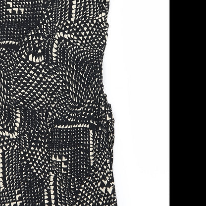 Next Womens Black Geometric  A-Line  Size 10