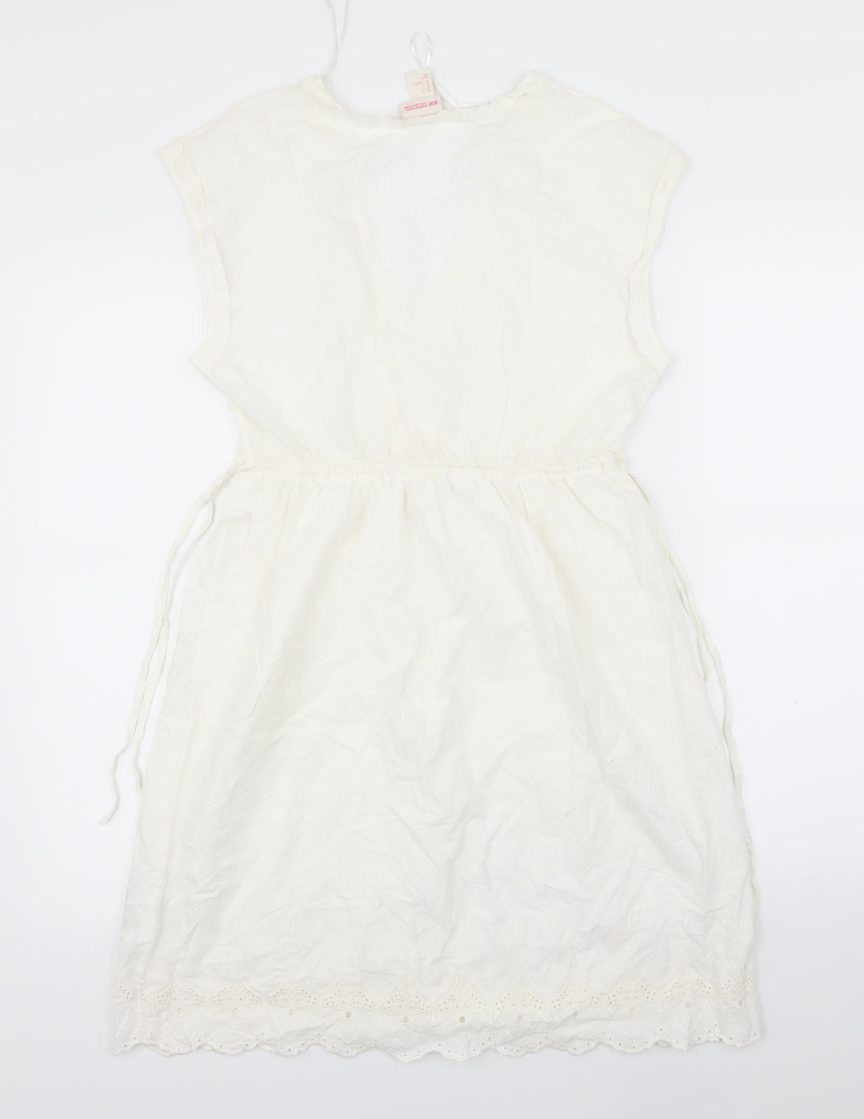 H&M Womens White Floral  Fit & Flare  Size 8