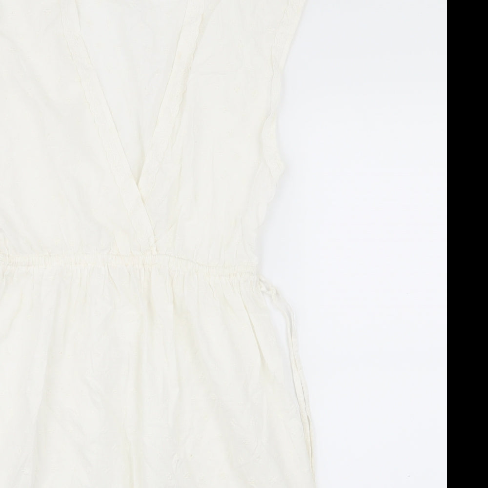 H&M Womens White Floral  Fit & Flare  Size 8
