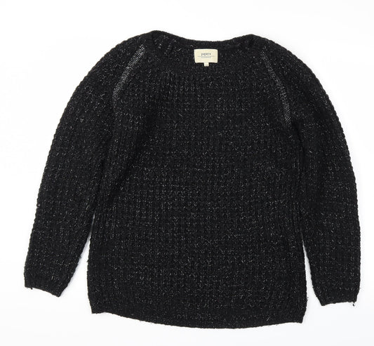 Papaya Womens Black Houndstooth  Pullover Jumper Size 12