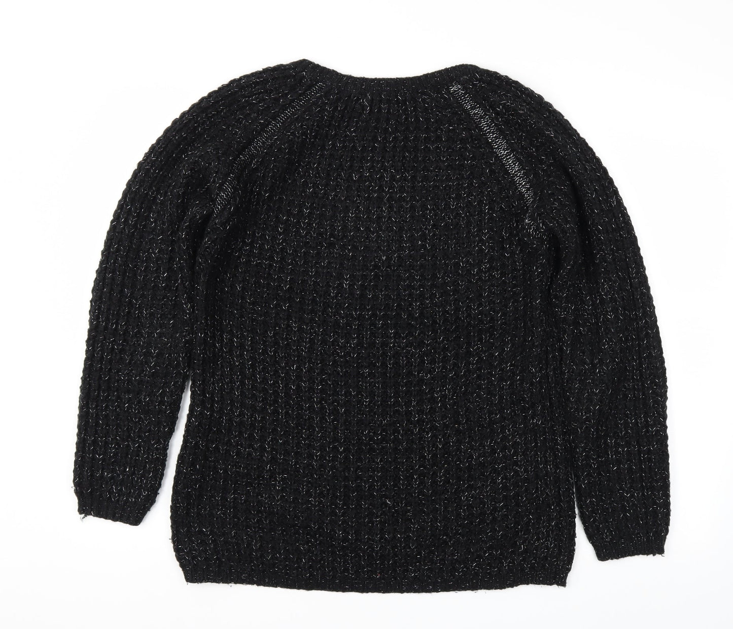 Papaya Womens Black Houndstooth  Pullover Jumper Size 12