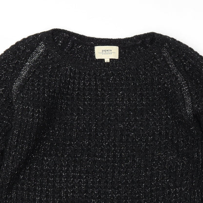 Papaya Womens Black Houndstooth  Pullover Jumper Size 12