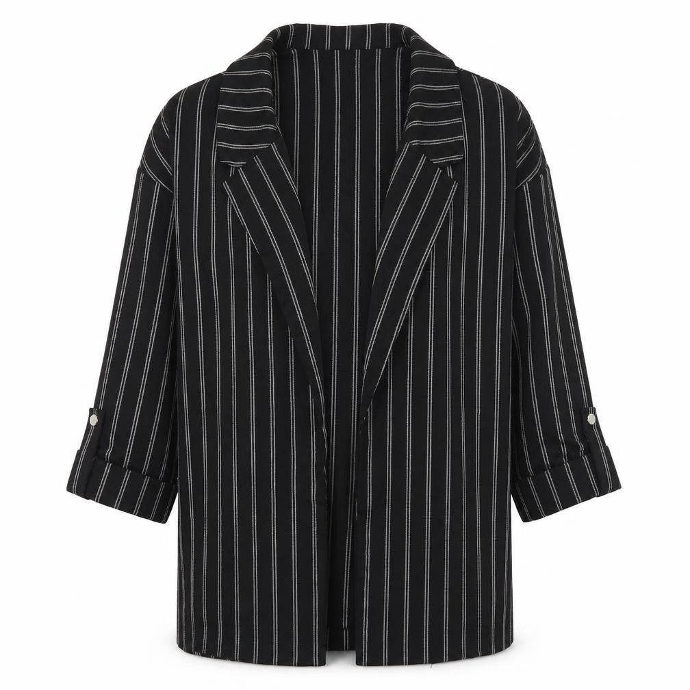 Stradivarius Womens Black Striped  Jacket  Size S