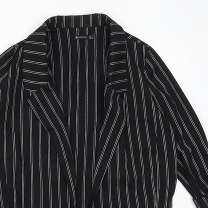 Stradivarius Womens Black Striped  Jacket  Size S