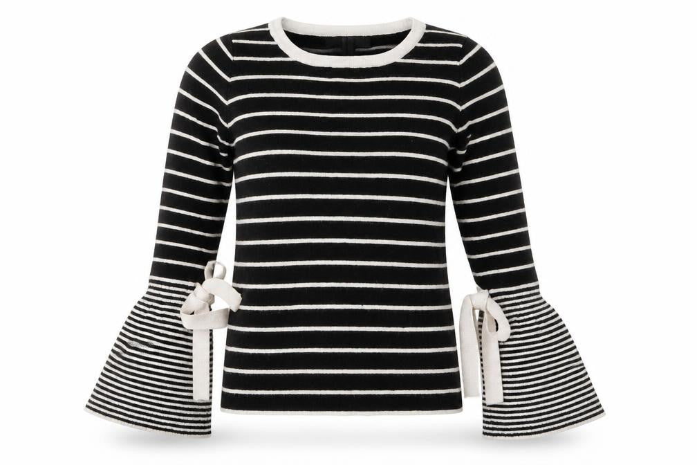 Missguided Womens Black Striped  Pullover Jumper Size 6