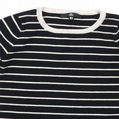 Missguided Womens Black Striped  Pullover Jumper Size 6