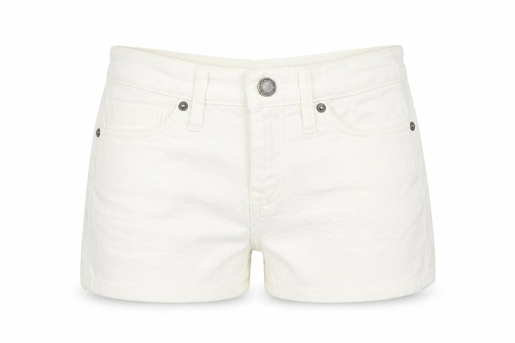H&M Womens White  Denim Hot Pants Shorts Size 26 in