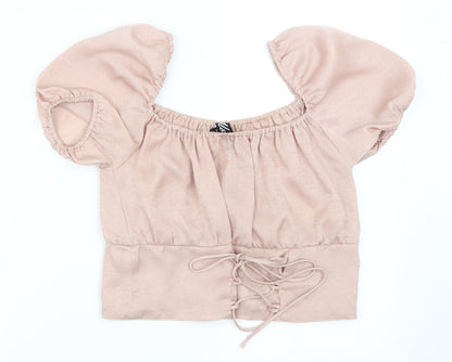 Motel Rocks Womens Pink   Cropped Blouse Size M