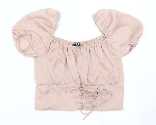 Motel Womens Pink   Cropped Blouse Size M