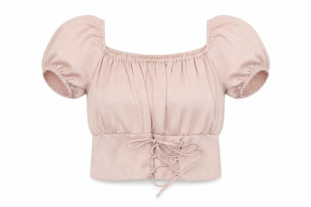 Motel Womens Pink   Cropped Blouse Size M