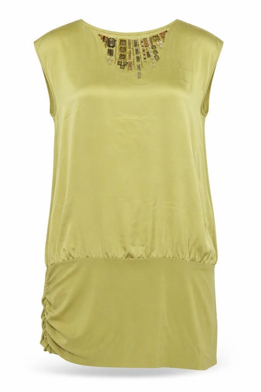Next Womens Green  Satin Tunic Blouse Size 10