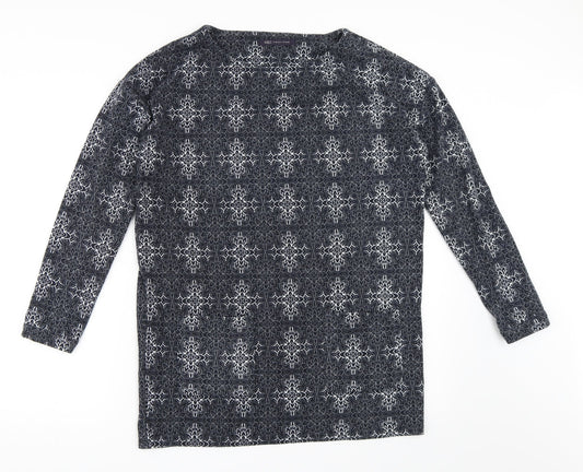 Marks and Spencer Womens Blue Geometric  Pullover Jumper Size 10