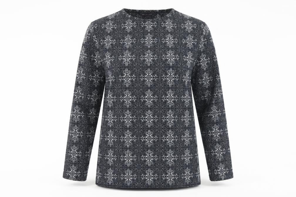 Marks & Spencer Womens Blue Geometric  Pullover Jumper Size 10