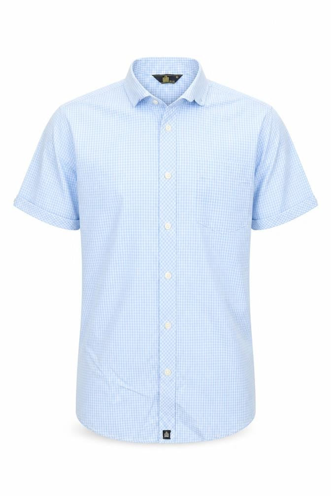 Admiral Mens Blue Check   Button-Up Size S