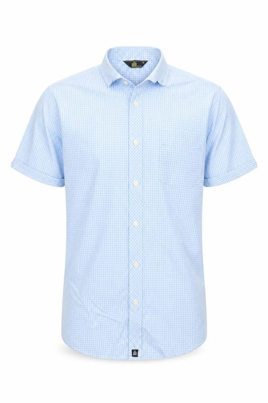 Admiral Mens Blue Check   Button-Up Size S
