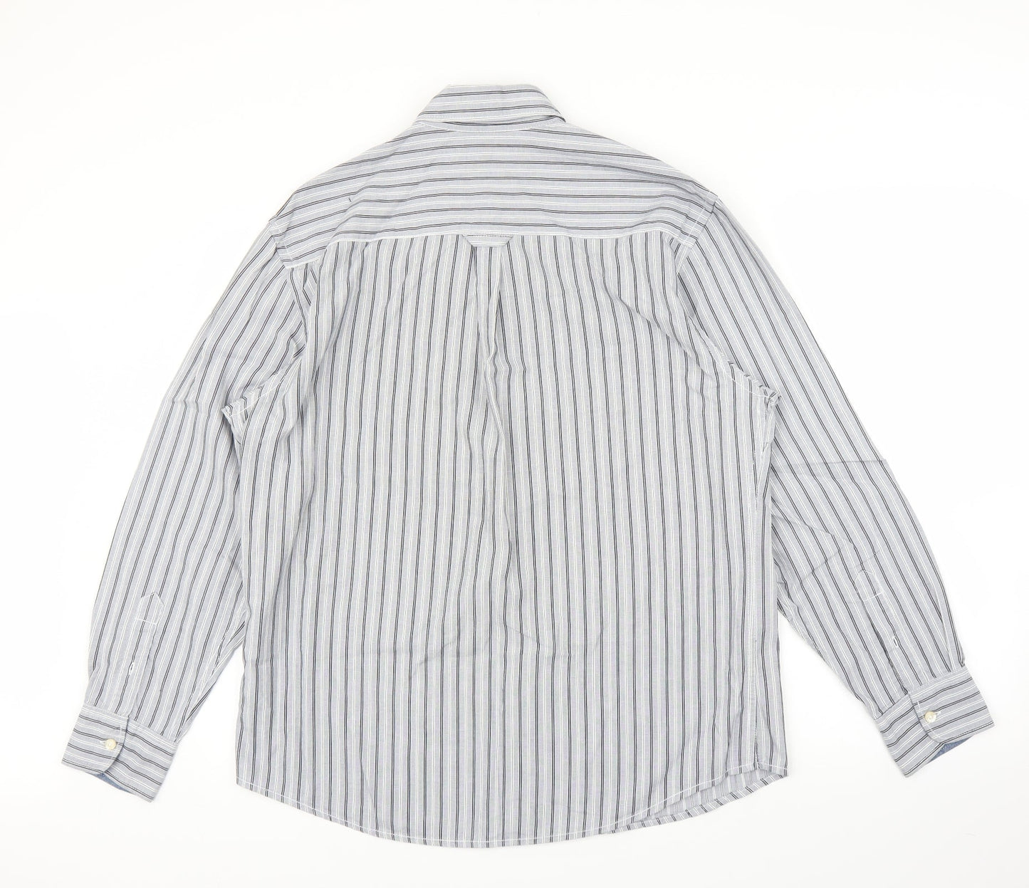Maine New England Mens Blue Striped   Button-Up Size M