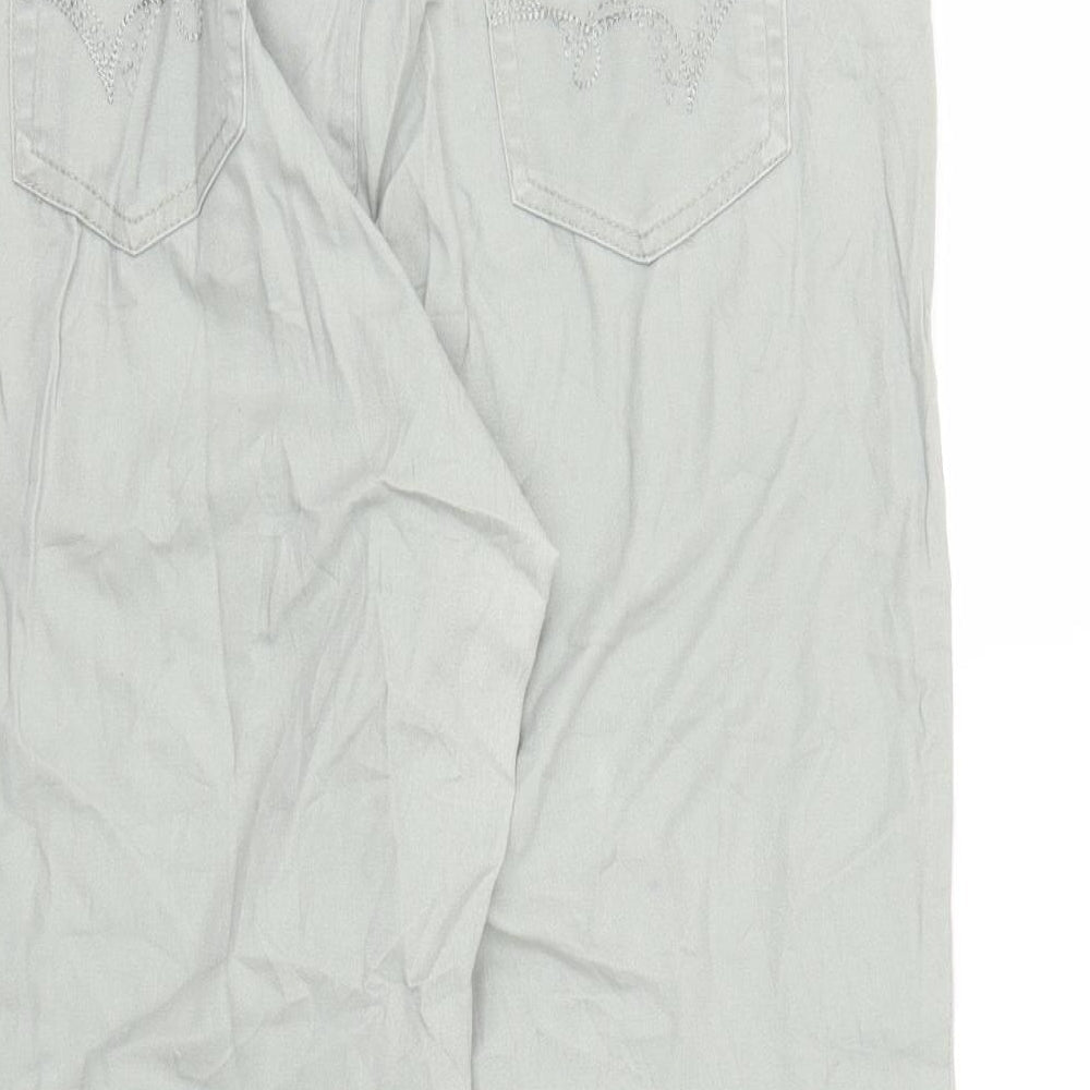 Sunbird Womens Green Floral  Capri Trousers Size L L22 in
