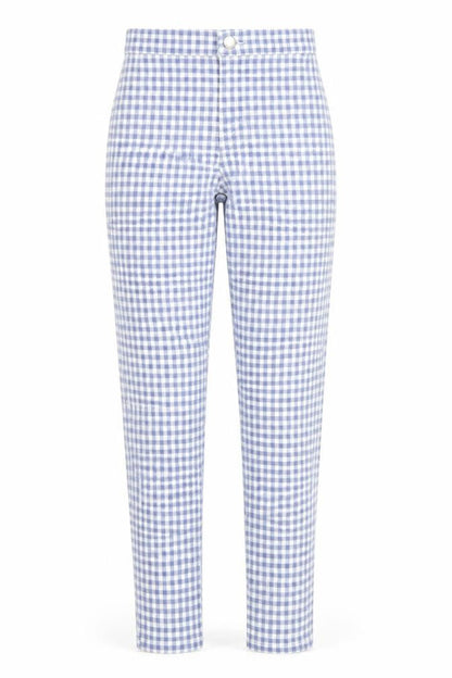 Topshop Womens Blue Check  Carrot Trousers Size 25 in L30 in