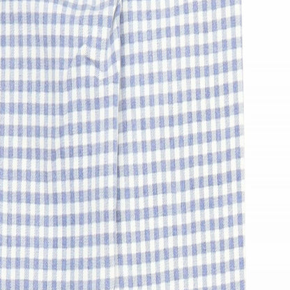 Topshop Womens Blue Check  Carrot Trousers Size 25 in L30 in