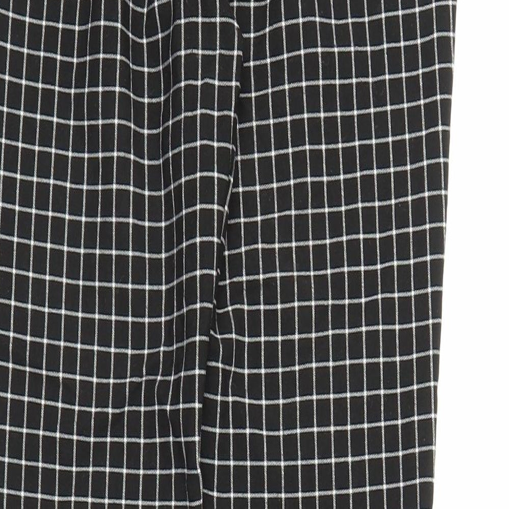 New Look Womens Black Check  Carrot Trousers Size 12 L26 in