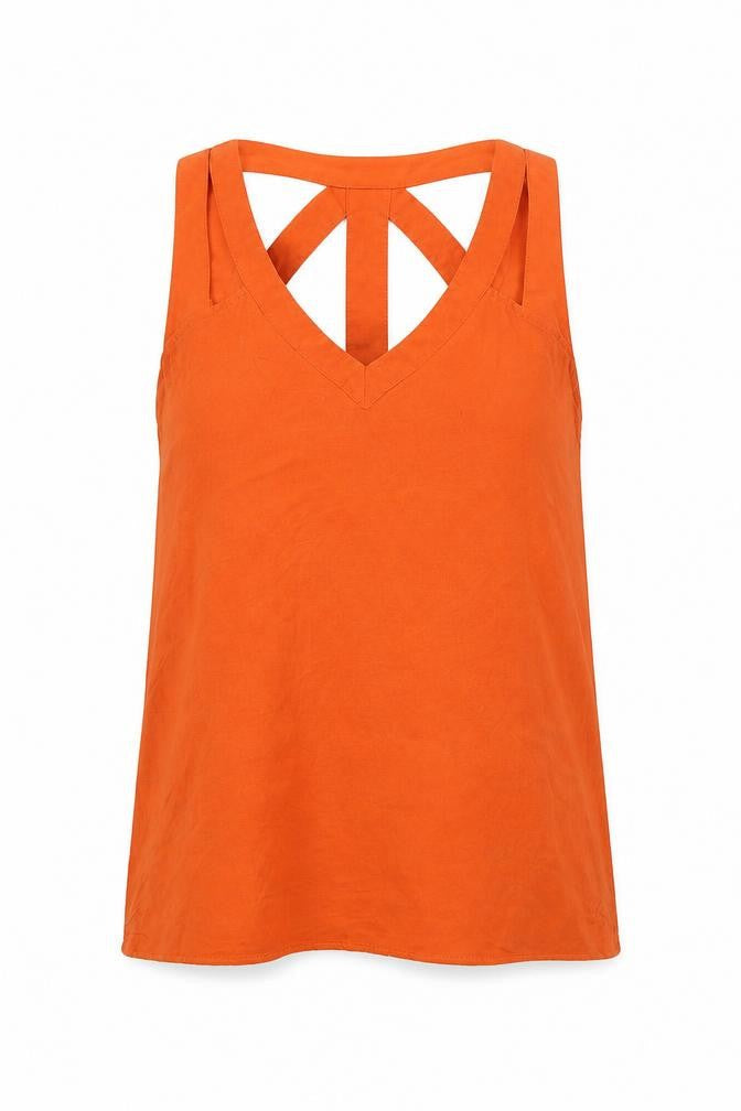 Warehouse Womens Orange   Basic T-Shirt Size 8