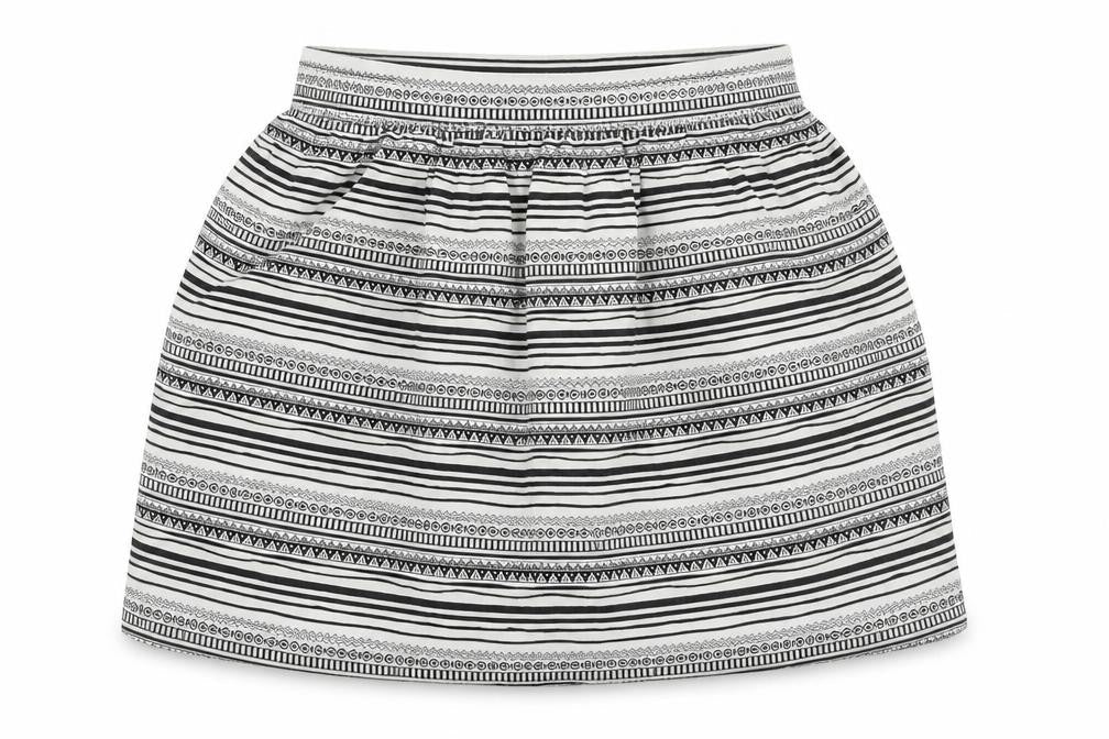 Atmosphere Womens Silver Geometric  Flare Skirt Size 8